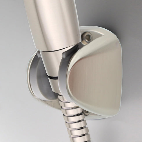 YOO.MEE On Wall Mount Shower Bracket for Handheld Shower Head, Height Adjustable, Brushed Nickel