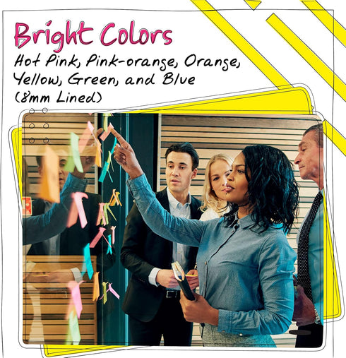 Better Office Products Lined Sticky Notes, 4 x 6, 6 Pack, 300 Sheets (50/Pad), Self Stick Notes with Lines, 6 Bright