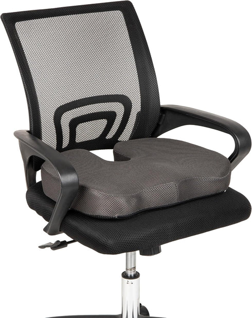 Mind Reader Memory Foam Seat Cushion with Air-Cloud Technology, Sciatica, Coccyx & Hip Pain Relief, Office, Memory