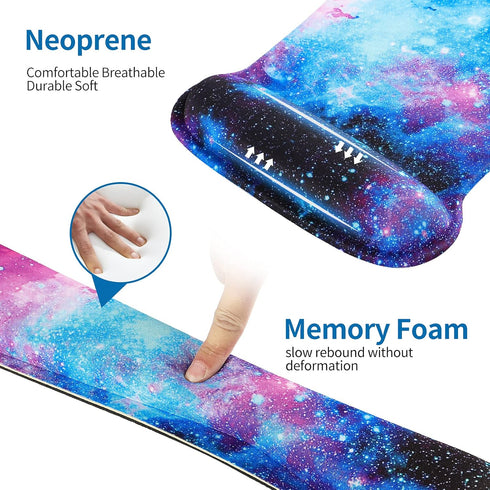 RICHEN Keyboard and Mouse Wrist Rest Pad Set, Comfortable Lightweight Ergonomic Support for Typing
