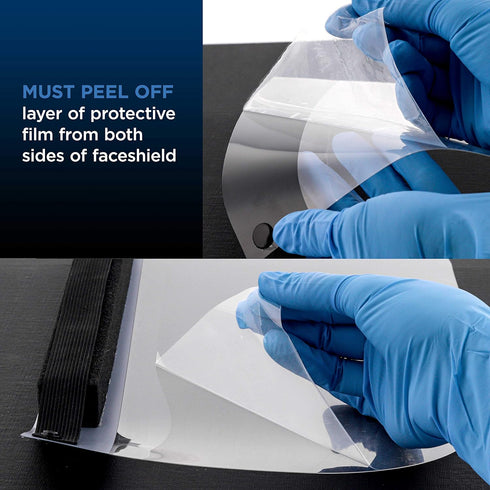 (Pack 4) Salon World Safety Black Face Shields - Ultra Clear Protective Full Face Shields to Protect Eyes, Nose