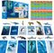 12 PCS Plastic Marine Animal Figurines with 12 Introduction Flashcards, Ocean Animals