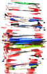 Wholesale Lot of 100 Misprint Ink Pens, Mixed Ball Point Plastic Retractable Pens