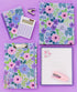 Steel Mill & Co Cute Mini Spiral Notebook, 8.25" x 6.25", Durable Hardcover, 160 Lined Pages, Lilac Floral