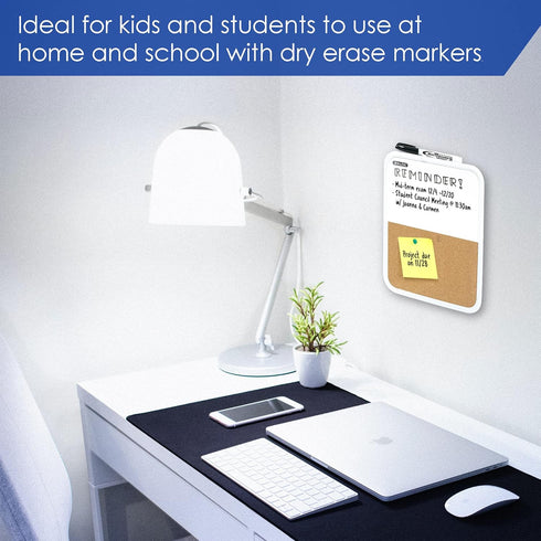BAZIC Dry Erase Lap Board & Cork Bulletin, 8.5x11 Inch Whiteboards, Small Portable for Home, Office, Teacher, 1-Pack