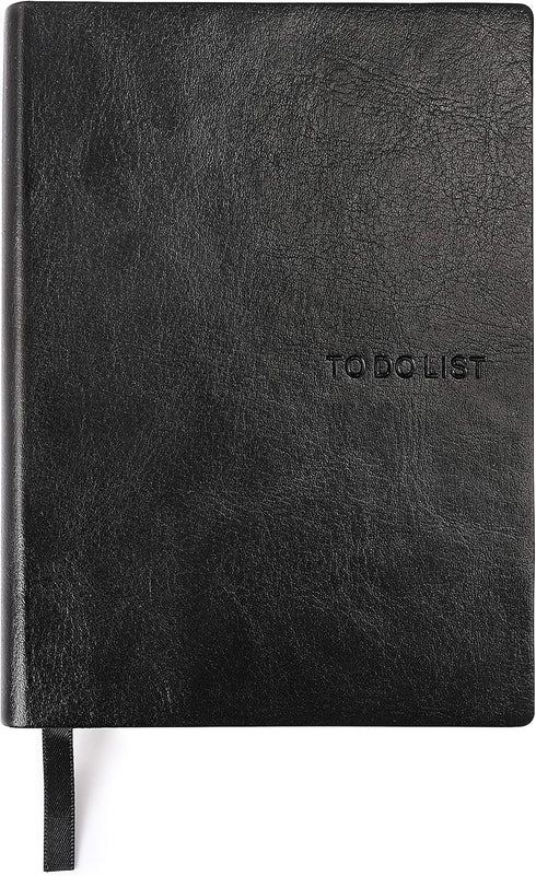Daily to Do Checklist Notebook, Task Management Organizer Planner, Hardcover, A5 size, 5.8 x 8.3”, 110 Sheets (Black)