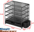 Simple Houseware 5-Tier Document File Tray with Sliding Drawer & Pen Bucket, Black