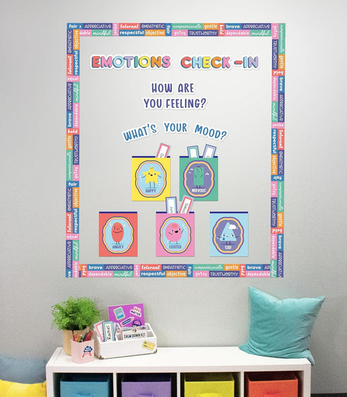 Carson Dellosa 46-Piece We Stick Together Emotions Check-in Bulletin Board Set for Calm Down Corner Classroom Decor