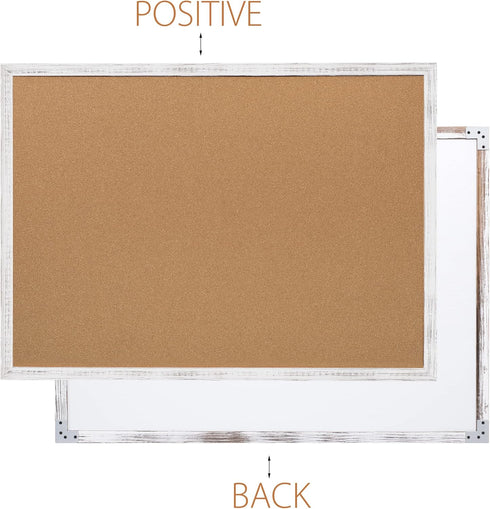 Board2by Cork Board Bulletin Board 24 x 36, White Wood Framed, Large Wall Mounted Notice Pin Board