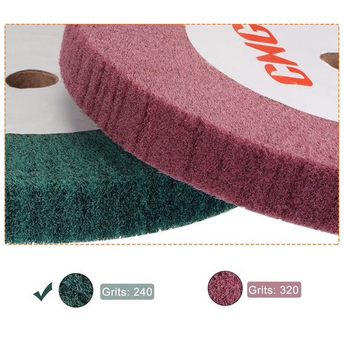 uxcell 150mm x 25mm 240 Grit Non-Woven Polishing Wheel for Stainless Steel Copper Wire Drawing