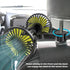 360 3 Wowok Car Fan for Rear Seat Passenger Dual Head USB Car Seat Fan for Backseat Kids, Rotatable Speeds Air