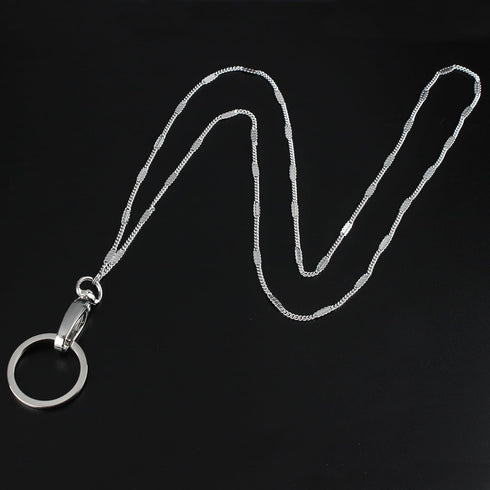 Wisdompro Women's Fashion Lanyard Necklace with Metal Clasp and Keyring for ID Badge, Keys - Twist Chain