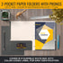 Better Office Products Gray Paper 2 Pocket Folders - 50 Pack, Letter Size, Matte Texture with 3 Metal Prong Clips