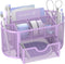 SUPEASY Mesh Desk Organizer with Drawers, 9 Compartments for Office Supplies, 8.6 x 4.3 x 4.1 Inch, Purple