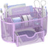 SUPEASY Mesh Desk Organizer with Drawers, 9 Compartments for Office Supplies, 8.6 x 4.3 x 4.1 Inch, Purple
