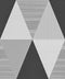 Y1337 Peel and Stick Wallpaper 17.7" x 9.8ft, Gray Geometric Triangle Self Adhesive Contact Paper for Home Decor