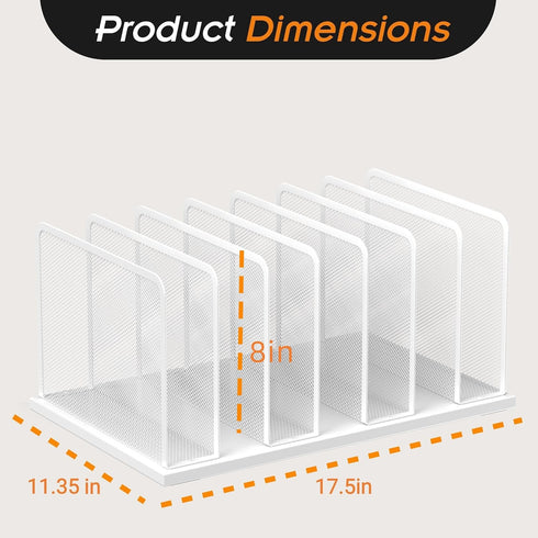 Kuntine.B 2 Pack Desk File Organizer, 7-Section Upright Mesh Desktop File Sorter for Home, Office & Classroom (White)