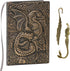 Unlined Journal - A5 Blank Sketchbook with Dragon Brass 3D-Embossed Art Pattern, 8.4" x 5.7", 100 Sheets, 200 Pages,