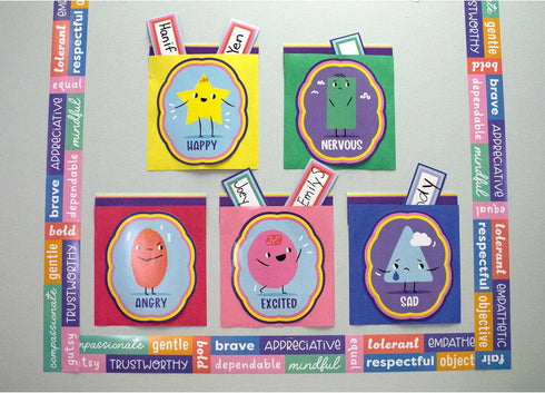 Carson Dellosa 46-Piece We Stick Together Emotions Check-in Bulletin Board Set for Calm Down Corner Classroom Decor