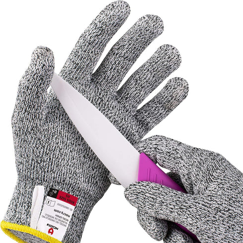 NoCry Kids Cutting Gloves, XS (8-12 Years) - 100% Food Grade Fishing Gloves with Level 5 Protection