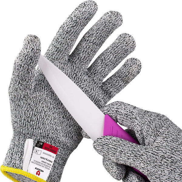 NoCry Kids Cutting Gloves, XS (8-12 Years) - 100% Food Grade Fishing Gloves with Level 5 Protection
