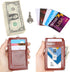 Wisdompro Badge Holder with Zip - 2-Sided Vertical PU Leather ID Holder with 1 ID Window, 4 Card Slots, Brown