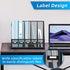 SUPEASY Metal Desk Magazine File Holder with 5 Vertical Compartments, Black Organizer for Office Desktop