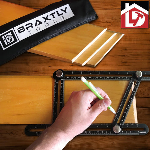 Easy Angle-ER Heavy Duty Template Tool - Ultimate Multi Angle Ruler for Measuring Angles - Premium Metal Alloy Tool
