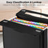 Zannaki Accordion File Organizer with Binder, Portable 24 Pockets Expanding File Folder with Handle