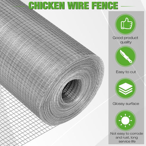 1/2 Inch 16in 50ft 21 Tatuo Hardware Cloth x Hot Dip Galvanized After Welded Cage Mesh Rolls Gauge Metal Chicken Wire