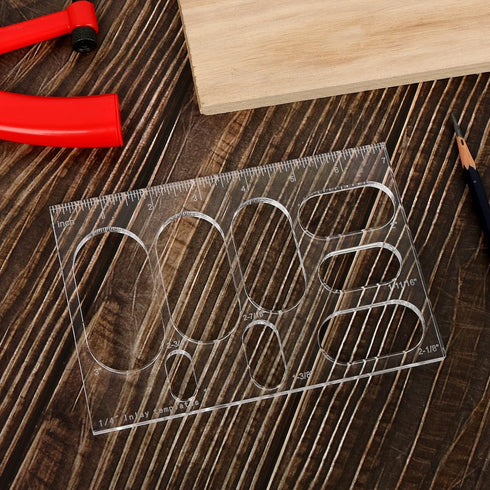 ACCZIO Elliptic Inlay Router Jig Template Tool Oval Key Inlay Decorative Templates for Woodworking Router