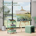Aofure 3 Tier Rolling Storage Cart Metal with Wheels, Green Baby Diaper Caddy Carts, Three Tiered Craft Cart Organizer