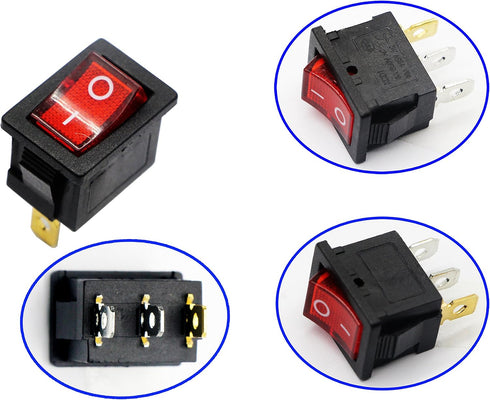 zdyCGTime 10A 250V AC Rocker Switch Power Socket, 3 Pin IEC320 C14 Inlet Module Plug Fuse, 2 Packs