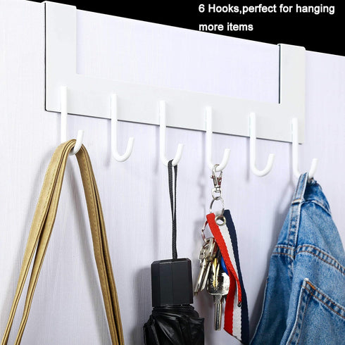 WEBI Over The Door Hook - Towel Rack and Coat Hanger for Bathroom, 2 Packs, White