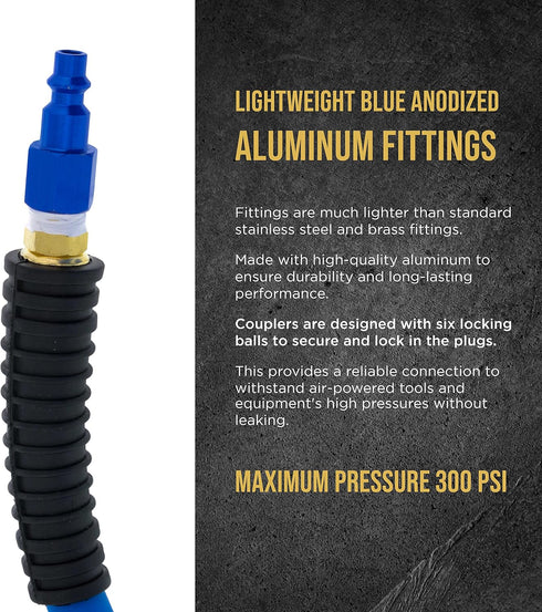 Master Elite Series 12 Piece Industrial I/M Type Plug Fittings Set with 1/4" NPT Female Threads for Pneumatic Tools