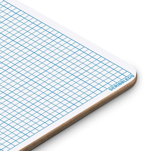 SCRIBBLEDO 9" x 12" Dry Erase Graph Whiteboard, Double Sided for Home, School, Classroom, Kids, Students