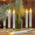 Pack 6 5/19 FURORA LIGHTING LED White Taper Candles with Gold Holders of with Timer, Elegant Flameless Glow for Home