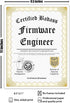 STICKER FRENZY Certified Badass Firmware Engineer Diploma| Funny Personalized Career Gag Gift Idea Novelty Award