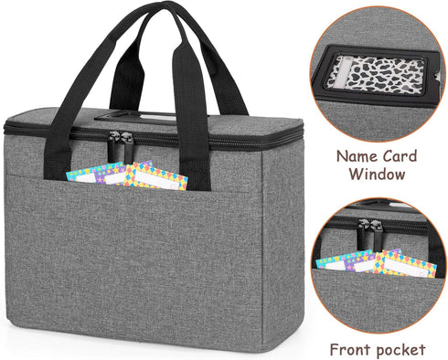 Trunab Reusable 3 Cups Drink Carrier for Delivery with Adjustable Dividers, Insulated Drink Caddy Holder Bag for Take