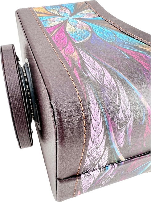 PU Leather 360 Degree Spinning Remote Control Holder, Desk Organizer for Media, Mail, Phone, and Pen Storage (Pansy)
