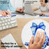 BILLAION 7.9x7.9 Inch Chinoiserie Western Cowgirl Mouse Pad for Desk, Blue Bow Floral Cowgirl Boots Mousepad for Work