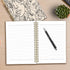 Boho Abstract Minimalist Woman Face Line Flower Spiral Notebook, Laminated Hard Cover, College Ruled 5.5×8.3 Inches