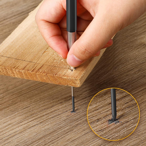 Enhon 2mm Mechanical Carpenter Pencil Set with 12 Marker Refills and Sharpener, Woodworking Marking Tool for Deep Hole