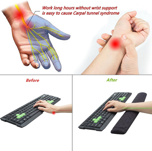 BRILA Keyboard Wrist Rest Support Cushion Pad for Computer, Laptop, Office Work, PC Gaming - Memory Foam Gel