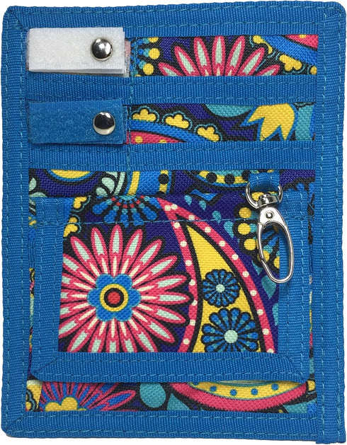 6 Piece Protective Lab Coat Pocket Organizer Kit has Beautiful Blue Paisley Pattern