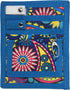 6 Piece Protective Lab Coat Pocket Organizer Kit has Beautiful Blue Paisley Pattern
