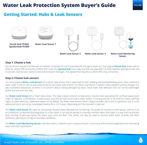 YoLink Water Leak Detector, Wireless Smart Water Leak Sensor, Alexa, IFTTT, Hub Required