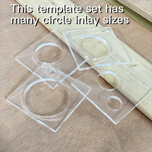 Pack of 4 Circle Inlay Template Set - Router Templates for Woodworking and Decorative Router Jig