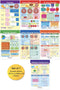 NewPath Learning Fractions Bulletin Board Charts - Set/7 - Laminated, Double-Sided, Full-Color