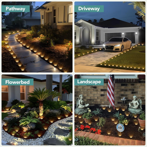 10 Pack SOLPEX Mini Solar Ground Lights, Solar Lights Outdoor Waterproof, Pathway Lights Solar Powered, Solar Garden